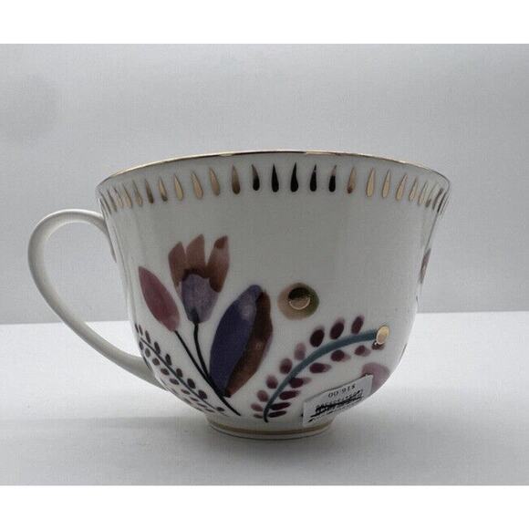 New Anthropologie Harvest Foliage Mug Stoneware Floral Single Replacement - Picture 3 of 5